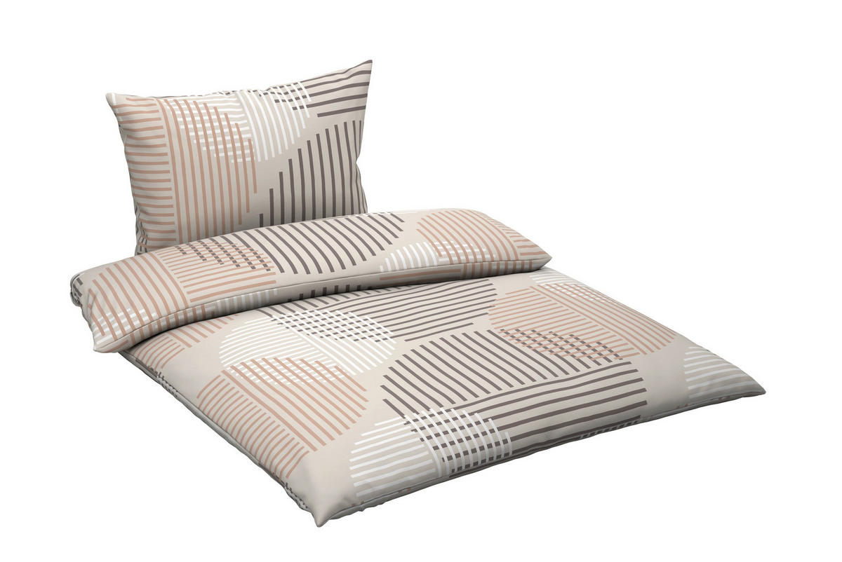 BETTWÄSCHE 2-teilig Satin 140/200 cm  - Braun, KONVENTIONELL, Textil (140/200cm) - Novel