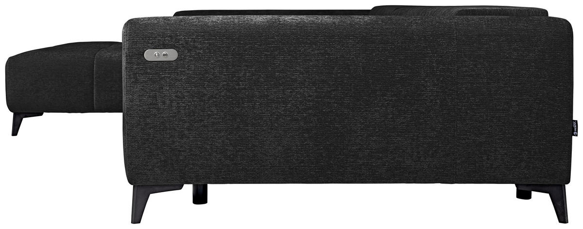 HÖRNSOFFA i chenille svart  - svart, Klassisk, textil/plast (222/279cm) - MID.YOU