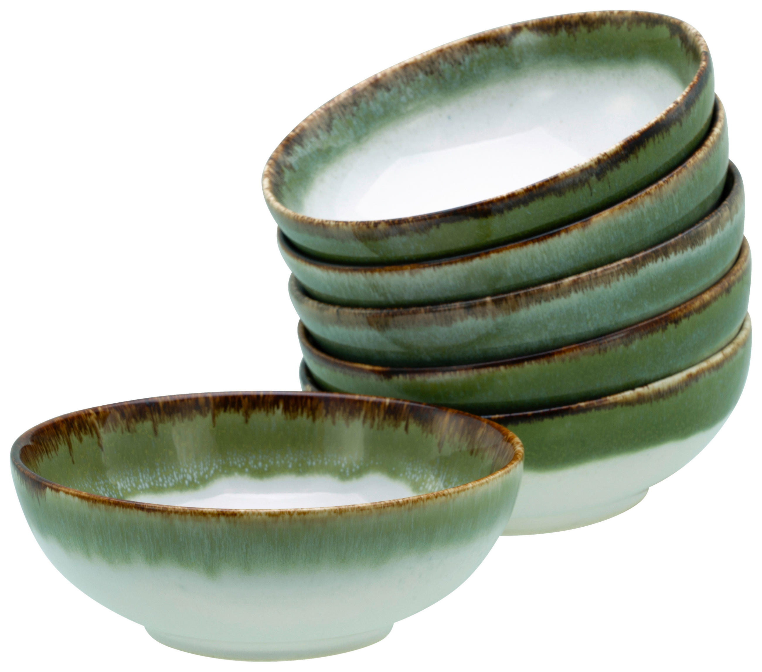 SKÅLSET 6 delar Cascade   - vit/grön, Design, keramik - Creatable