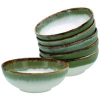 SCHÜSSELSET Cascade 6-teilig  - Weiß/Grün, Design, Keramik - Creatable