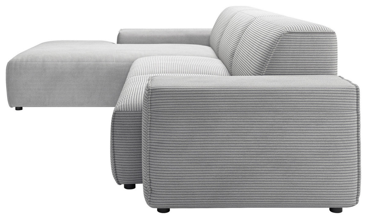 ROHOVÁ SEDAČKA, textil, šedá - šedá/černá, Design, textil/plast (189/300cm) - Livetastic