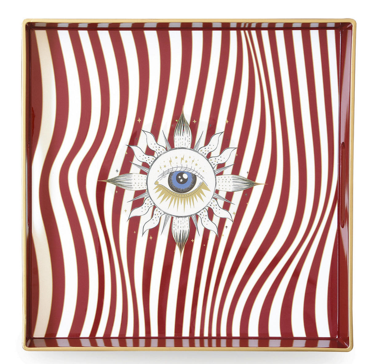 POSLUŽAVNIK DEKORATIVNI  - bijela/plava, Lifestyle, plastika (33/33/4cm)