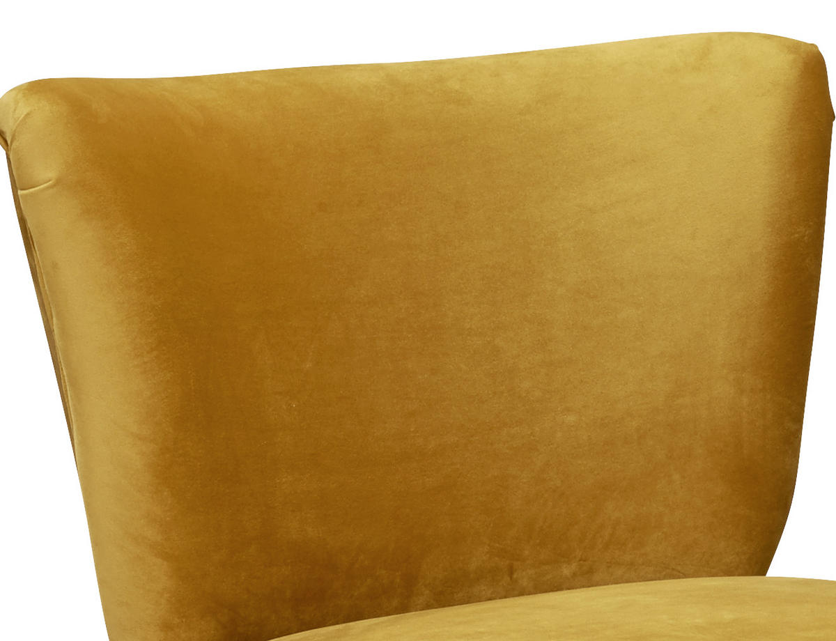 SESSEL Mikrovelours Goldfarben    - Goldfarben/Schwarz, Trend, Holz/Textil (65/89/70cm) - MID.YOU