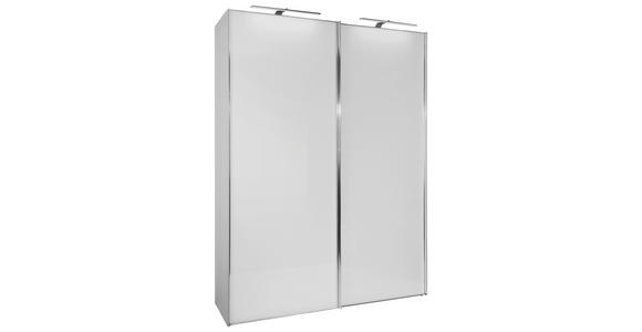 Schwebetürenschrank mit Glas 225cm Sonate Rom, Weiß Dekor - Weiß, MODERN, Holz/Holzwerkstoff (225/240/68cm) - Luca Bessoni