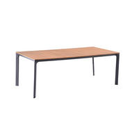 GARTENTISCH 208/100/74 cm Metall, Kunststoff rechteckig  - Anthrazit/Braun, Basics, Kunststoff/Metall (208/100/74cm) - Gardenson