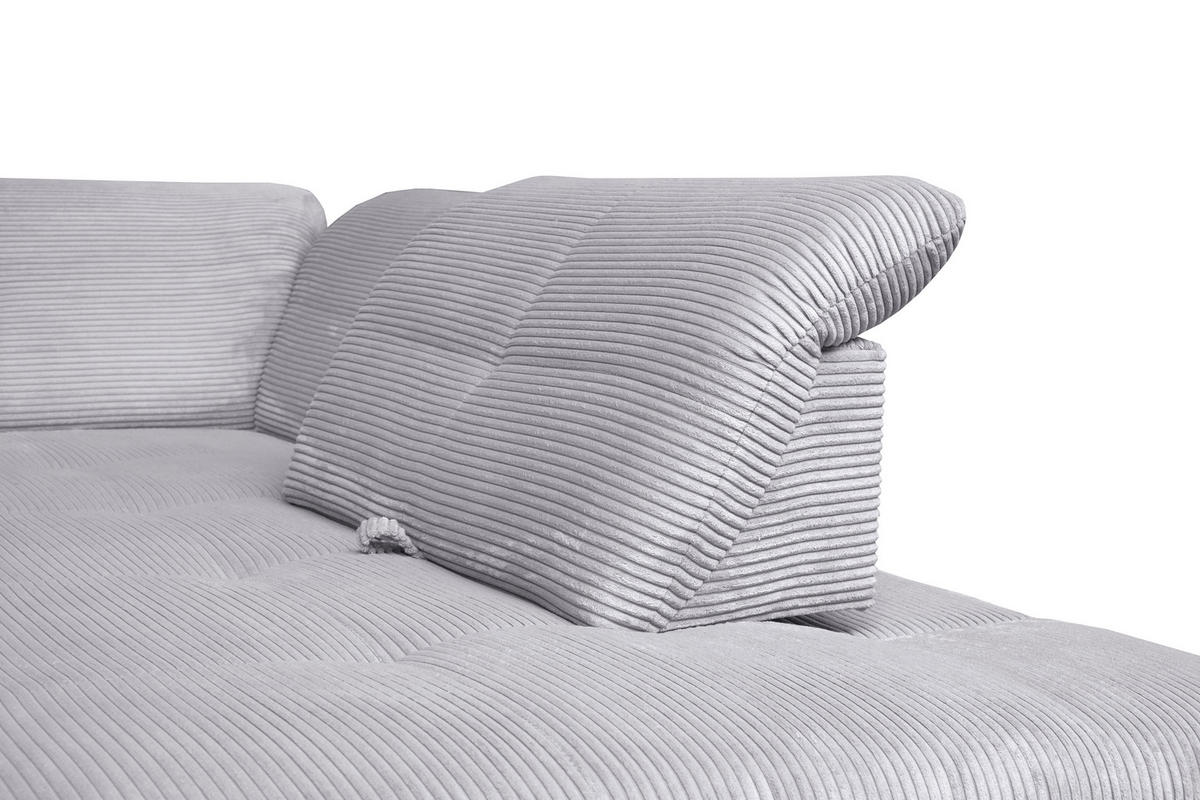 ECKSOFA in Cord Hellgrau  242/313 cm  - Hellgrau/Schwarz, Design, Textil/Metall (242/313cm) - Xora