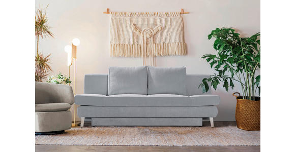 SCHLAFSOFA in Cord Grau - Chromfarben/Grau, Design, Textil/Metall (200/85/90cm) - Xora