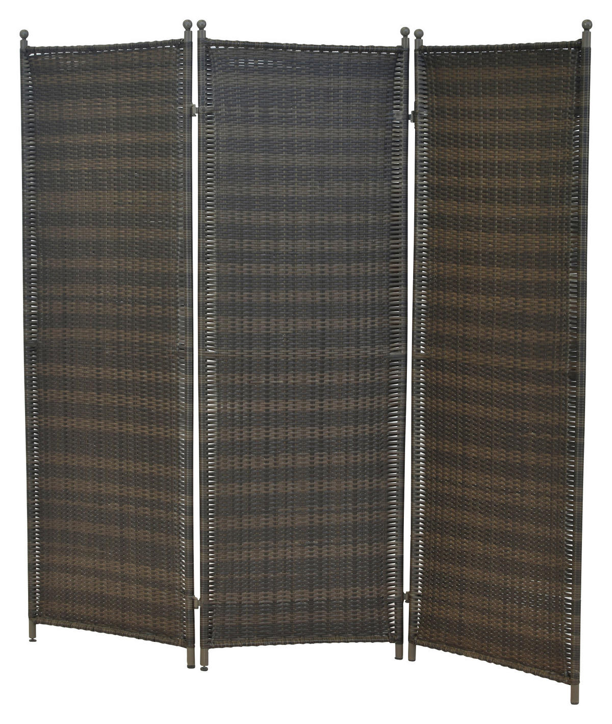 PARAVENT mit 3  Flügel - Braun, MODERN, Kunststoff/Metall (183/183cm) - Gardenson
