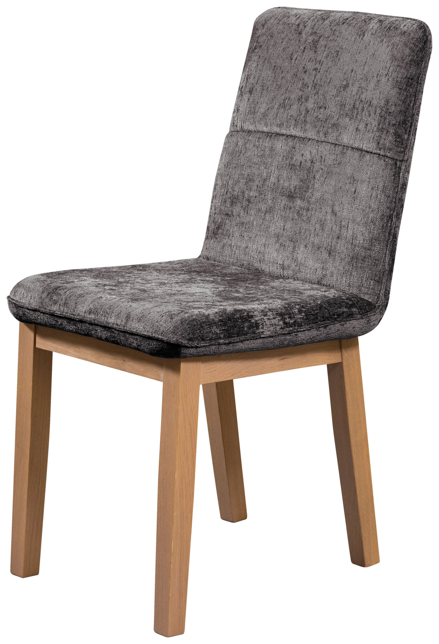 STUHL Webstoff Grau Eiche vollmassiv  - Eichefarben/Grau, KONVENTIONELL, Holz/Textil (47/91/44cm) - James Wood