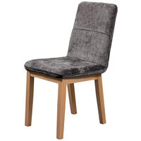 STUHL Webstoff Grau Eiche vollmassiv  - Eichefarben/Grau, KONVENTIONELL, Holz/Textil (47/91/44cm) - James Wood