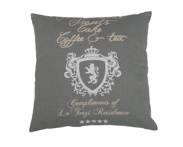 DÍSZPÁRNA 48/48 cm  - antracit, Design, textil (48/48cm)