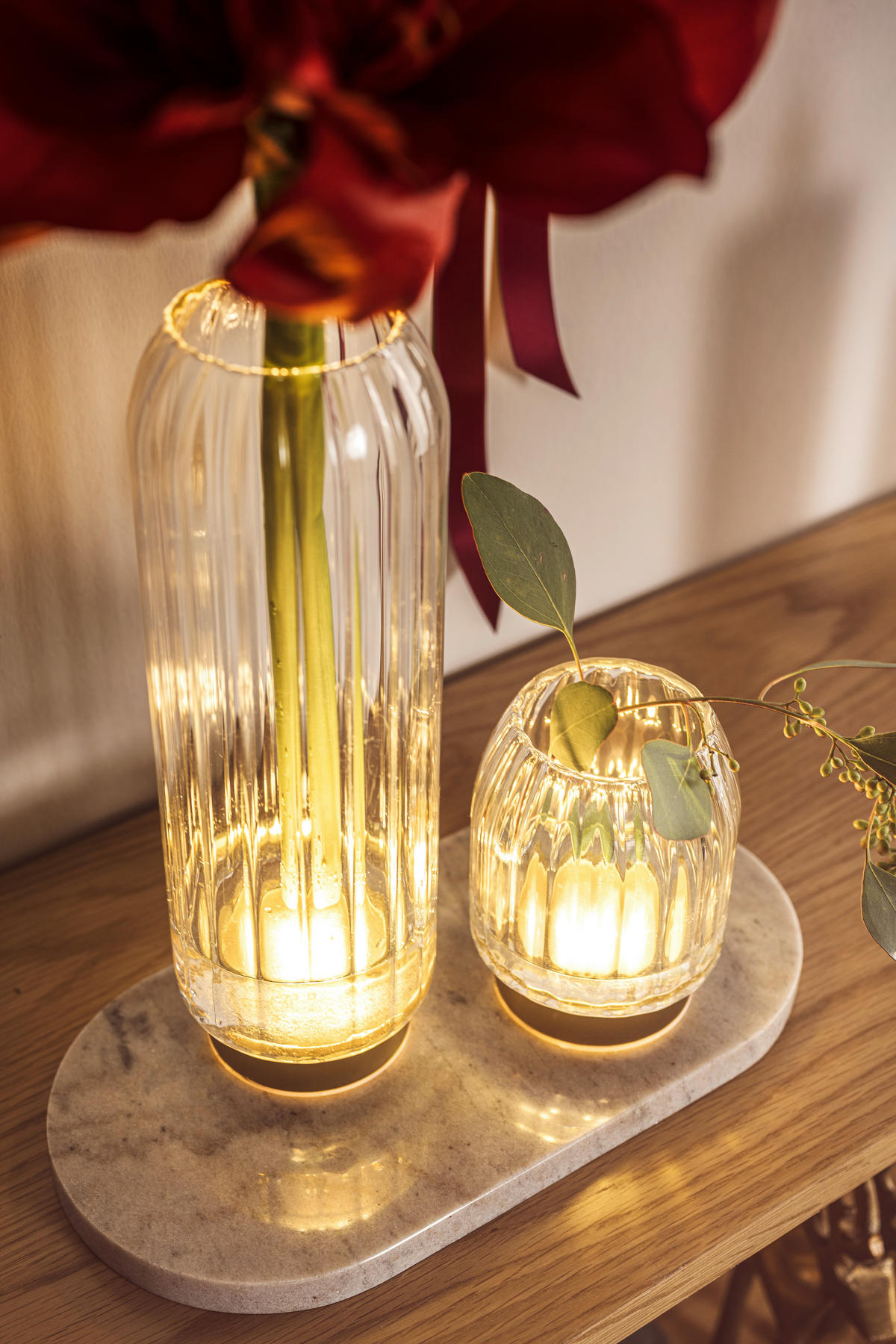 VASE RIPOSO  - Transparent/Goldfarben, Basics, Glas/Kunststoff (9/12,3/9cm) - Leonardo