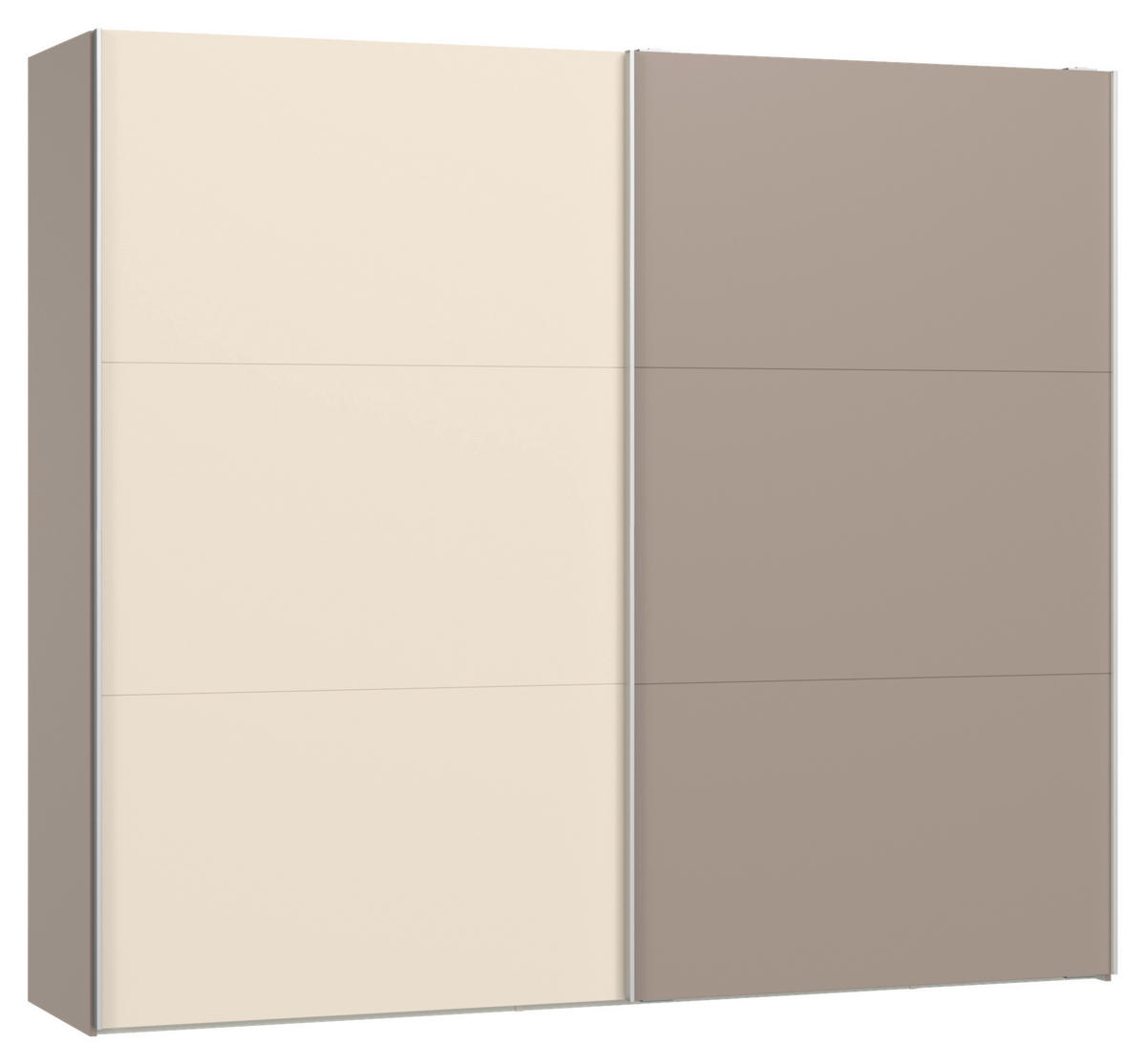 SCHWEBETÜRENSCHRANK 253/220/65 cm 2-türig Hellbraun, Kaschmir  - Hellbraun/Kaschmir, Design, Holzwerkstoff/Metall (253/220/65cm) - Jutzler