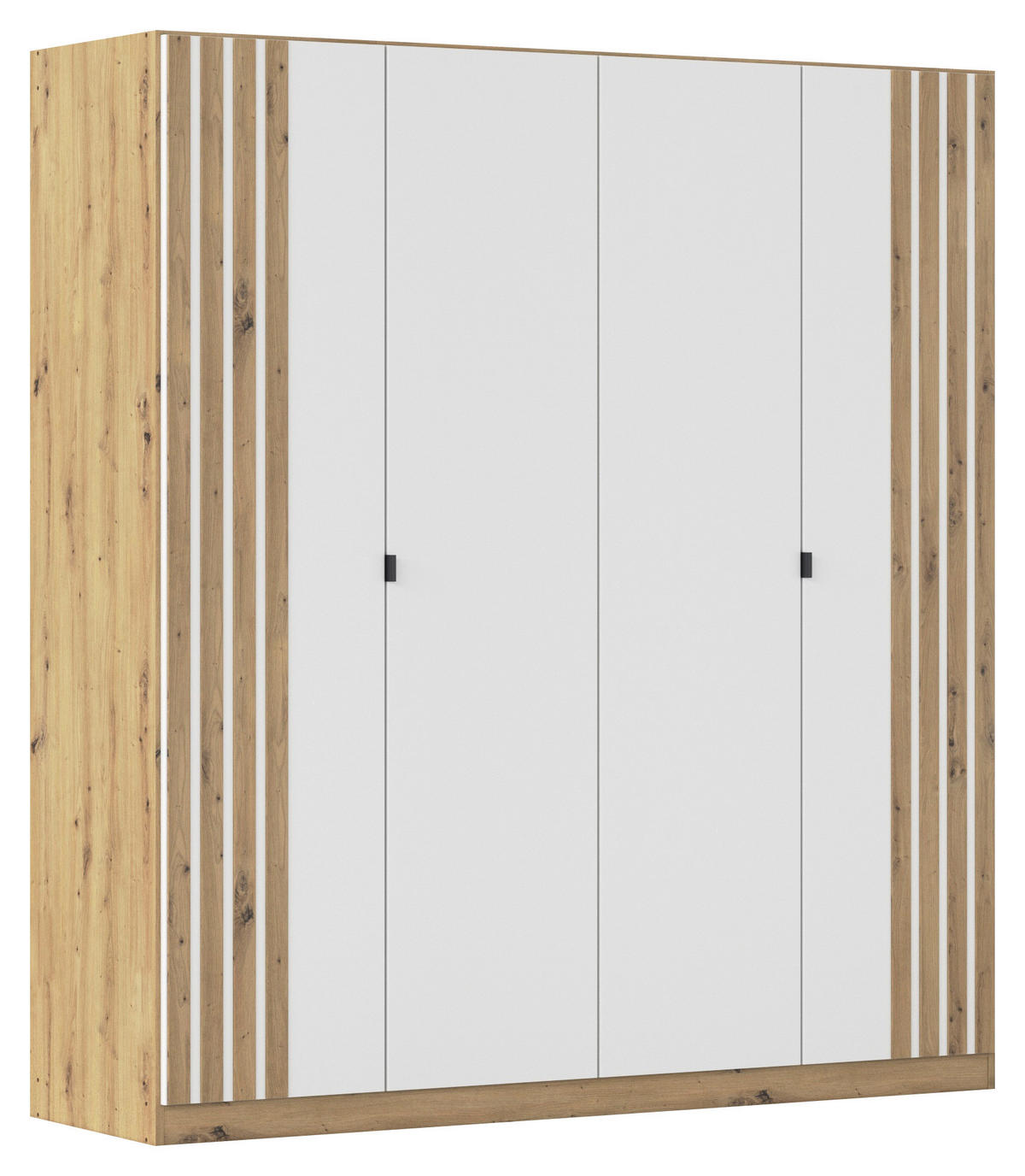 DREHTÜRENSCHRANK 181/197/54 cm,  in Weiß, Eiche Artisan,  - Weiß/Eiche Artisan, MODERN, Holzwerkstoff/Metall (181/197/54cm) - Rauch Möbel