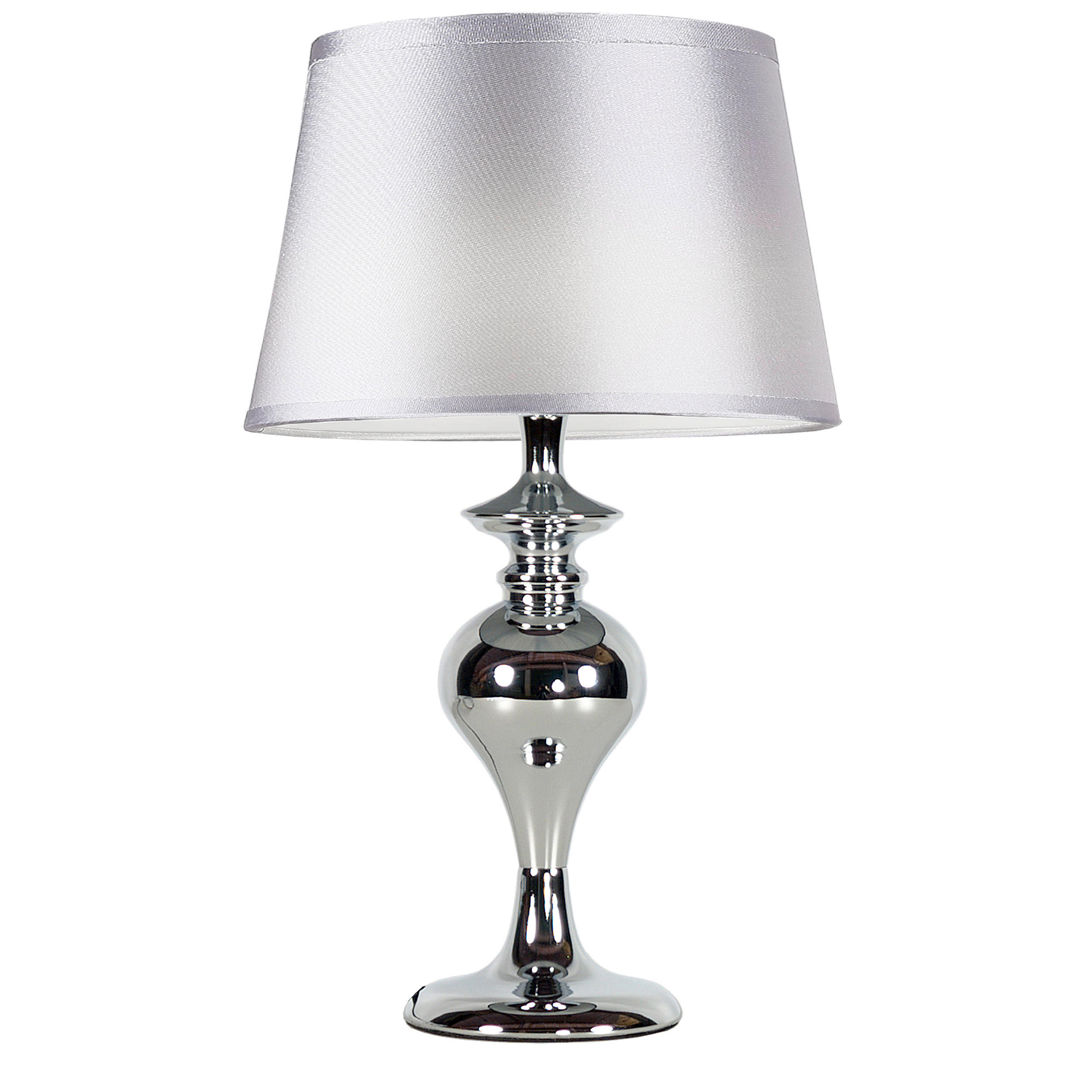 TISCHLEUCHTE 24/24/40 cm  - Chromfarben, KONVENTIONELL, Textil/Metall (24/24/40cm)