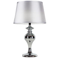 TISCHLEUCHTE 24/24/40 cm  - Chromfarben, KONVENTIONELL, Textil/Metall (24/24/40cm)