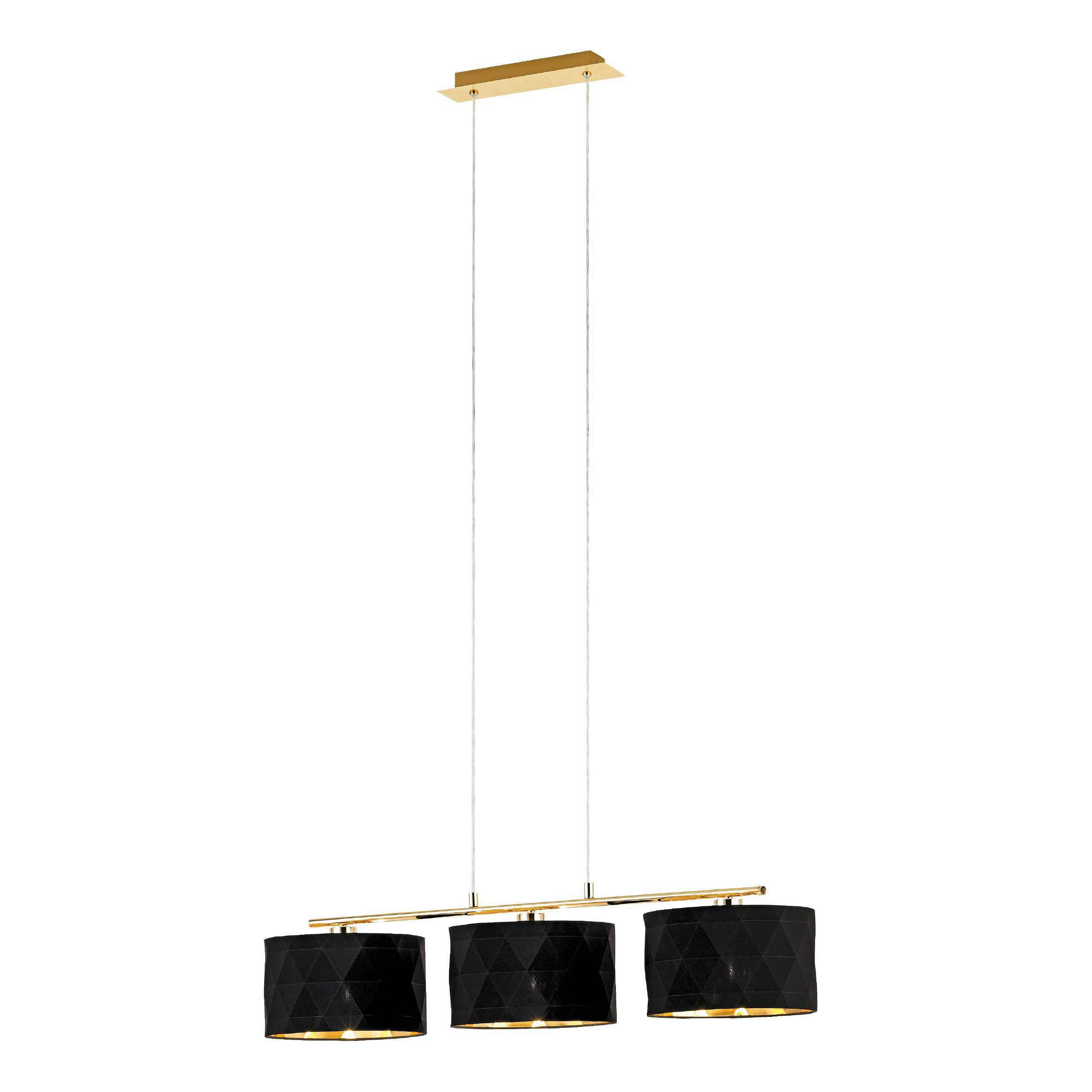 Eglo Hängeleuchte Dolorita Schwarz, Gold, Messing 25x150x92 cm