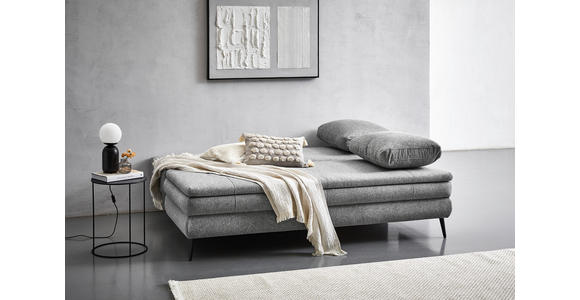 SCHLAFSOFA  mit Liegefunktion, Stoffauswahl Webstoff Grau  - Schwarz/Grau, Design, Kunststoff/Textil (200/90/100cm) - Venda