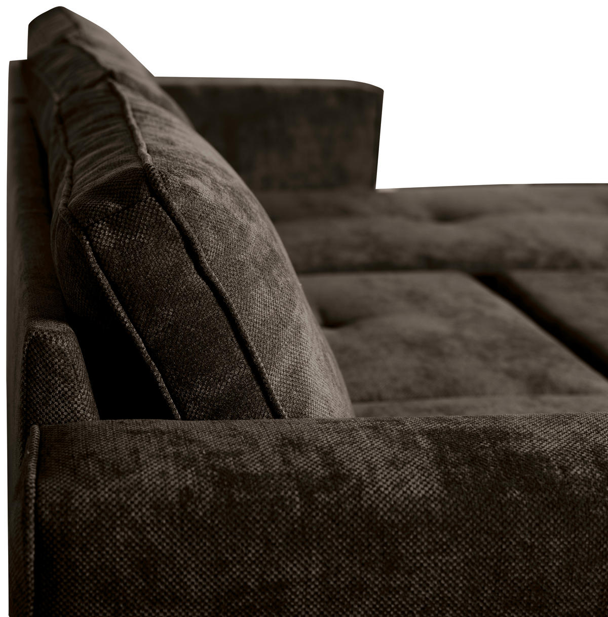 ECKSOFA  in Flachgewebe Anthrazit  - Anthrazit/Schwarz, KONVENTIONELL, Textil/Metall (252/162cm) - Carryhome
