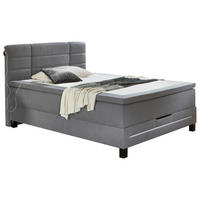 BOXSPRINGBETT 140/200 cm  in Hellgrau  - Hellgrau/Schwarz, Design, Kunststoff/Textil (140/200cm) - Boxxx