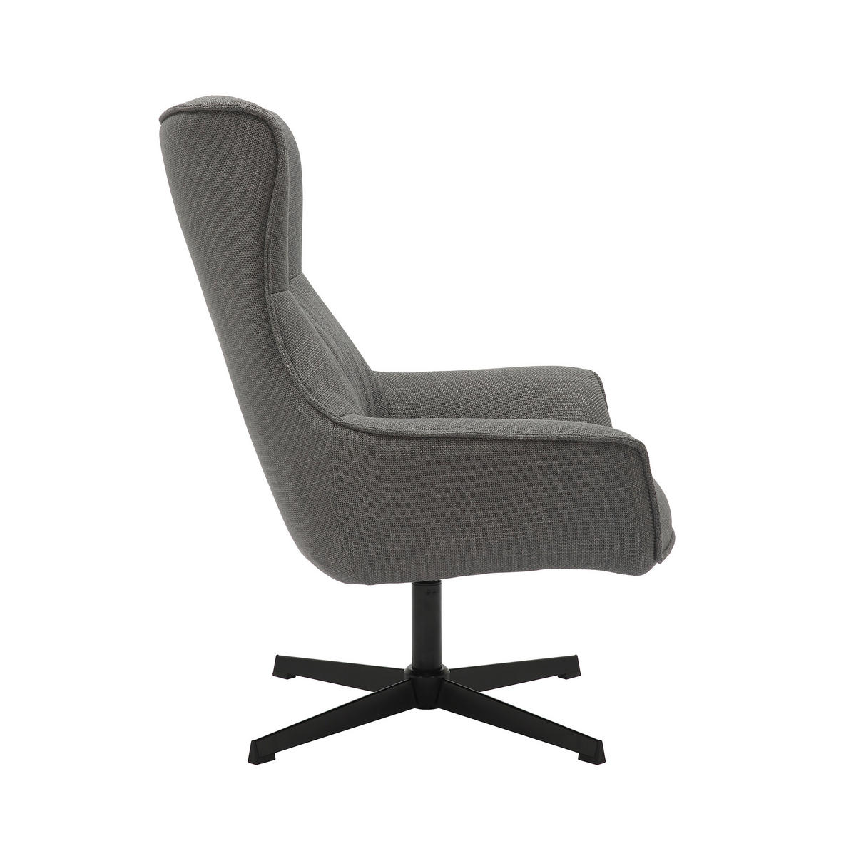 SESSEL in Struktur Grau  - Schwarz/Grau, MODERN, Textil/Metall (85/103/83cm) - Livetastic