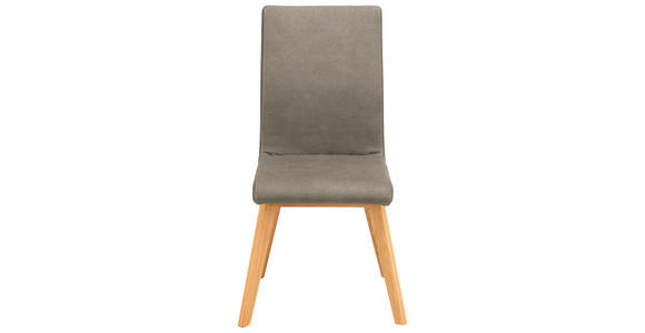 STUHL  in Mikrofaser Holz, Textil  - Beige/Grau, Design, Holz/Textil (45/102/56cm) - Novel