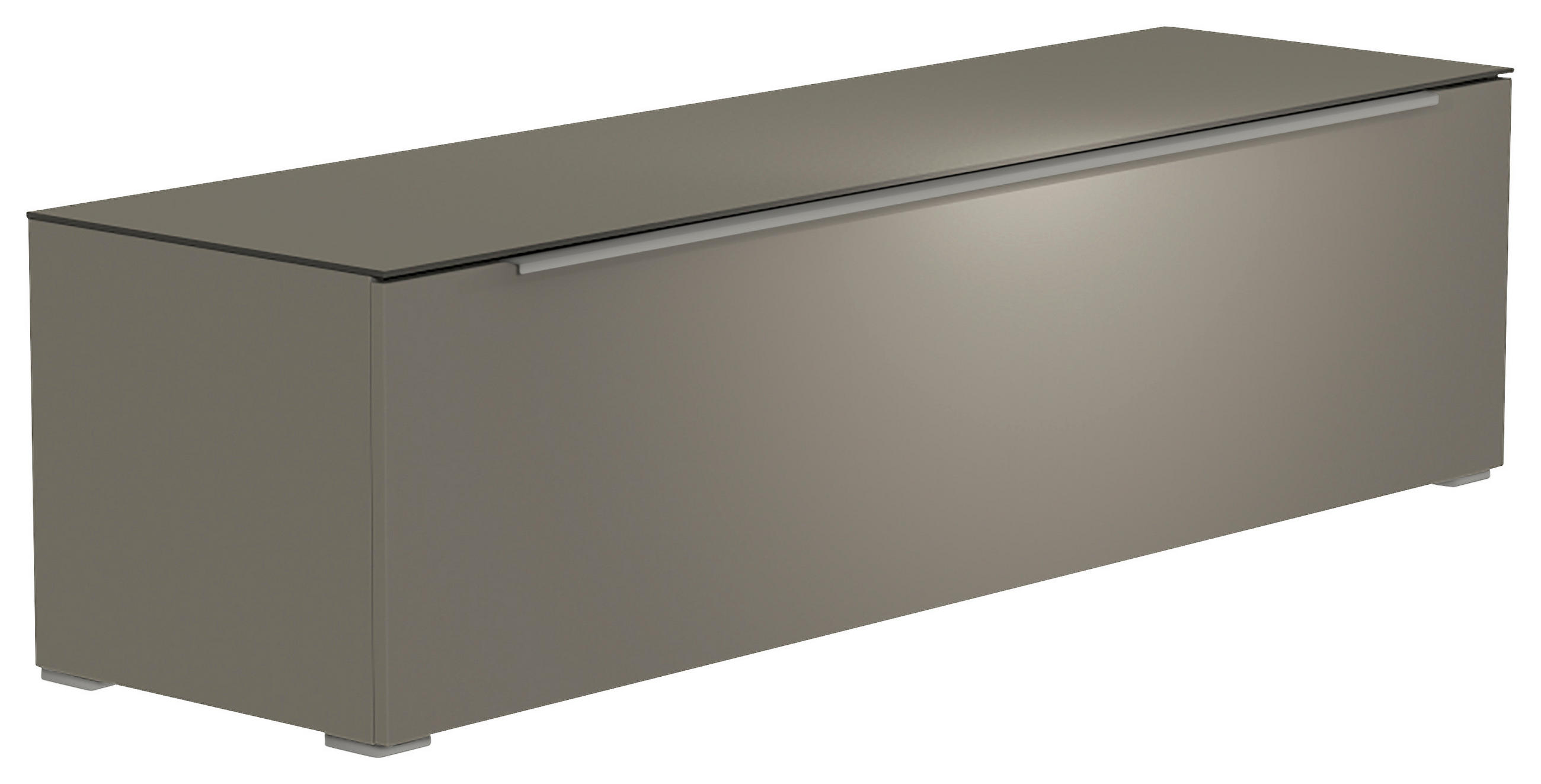 LOWBOARD  in 160/43/45 cm  - Alufarben/Grau, Design, Glas/Holzwerkstoff (160/43/45cm) - Moderano