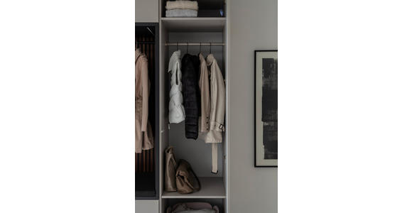 GARDEROBE 6-teilig in 250/233/59 cm - Anthrazit/Nussbaumfarben, Design, Holz/Holzwerkstoff (250/233/59cm) - Moderano