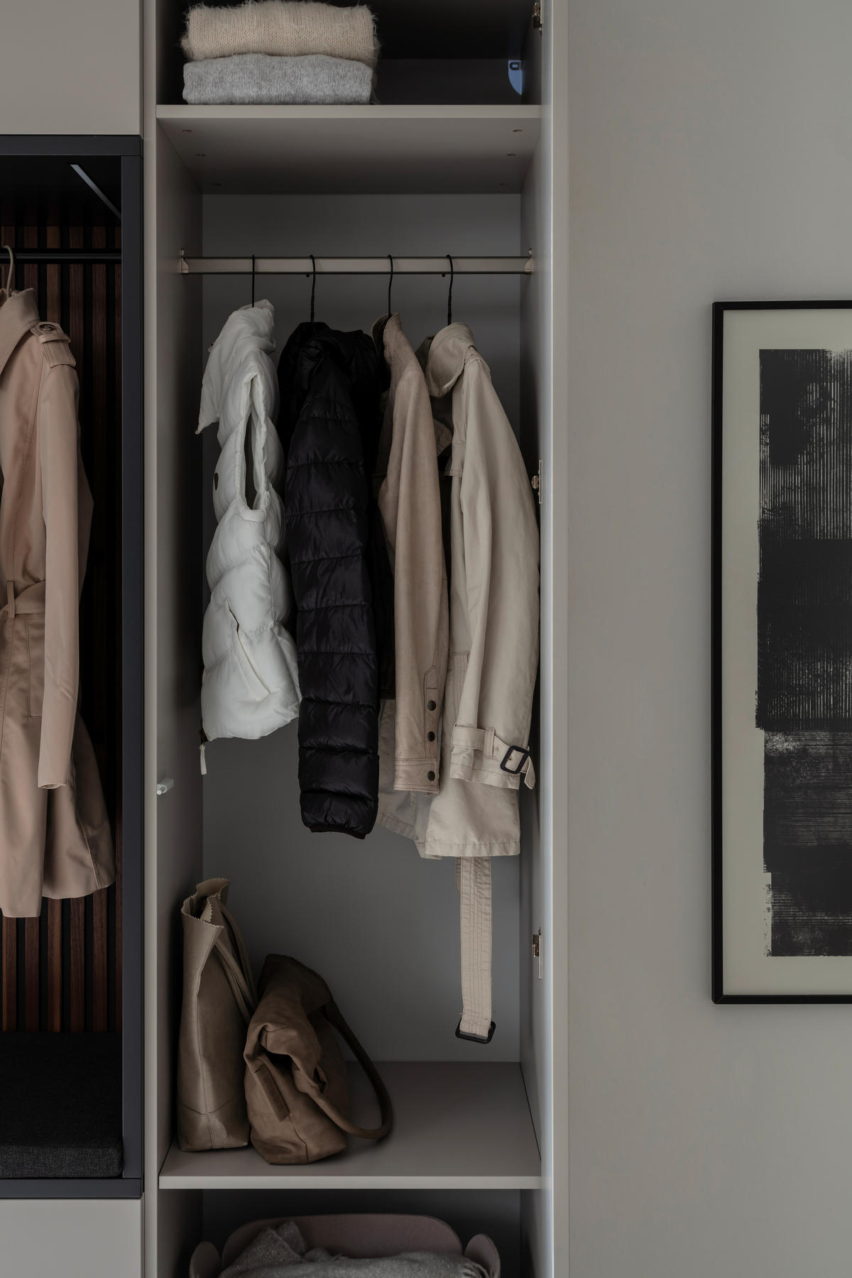 GARDEROBE 6-teilig  in 250/233/59 cm  - Anthrazit/Nussbaumfarben, Design, Holz/Holzwerkstoff (250/233/59cm) - Moderano