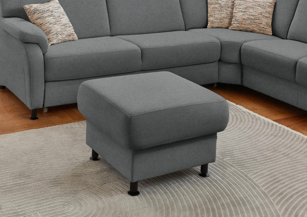 ECKSOFA Flachgewebe Anthrazit  - Anthrazit/Schwarz, Konventionell, Textil/Metall (269/287cm) - Beldomo System