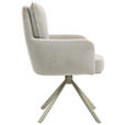 ARMLEHNSTUHL  Sitzfläche 180° drehbar, automatische Rückholfunktion Feincord  - Beige, Design, Textil/Metall (61/95/67cm) - Novel