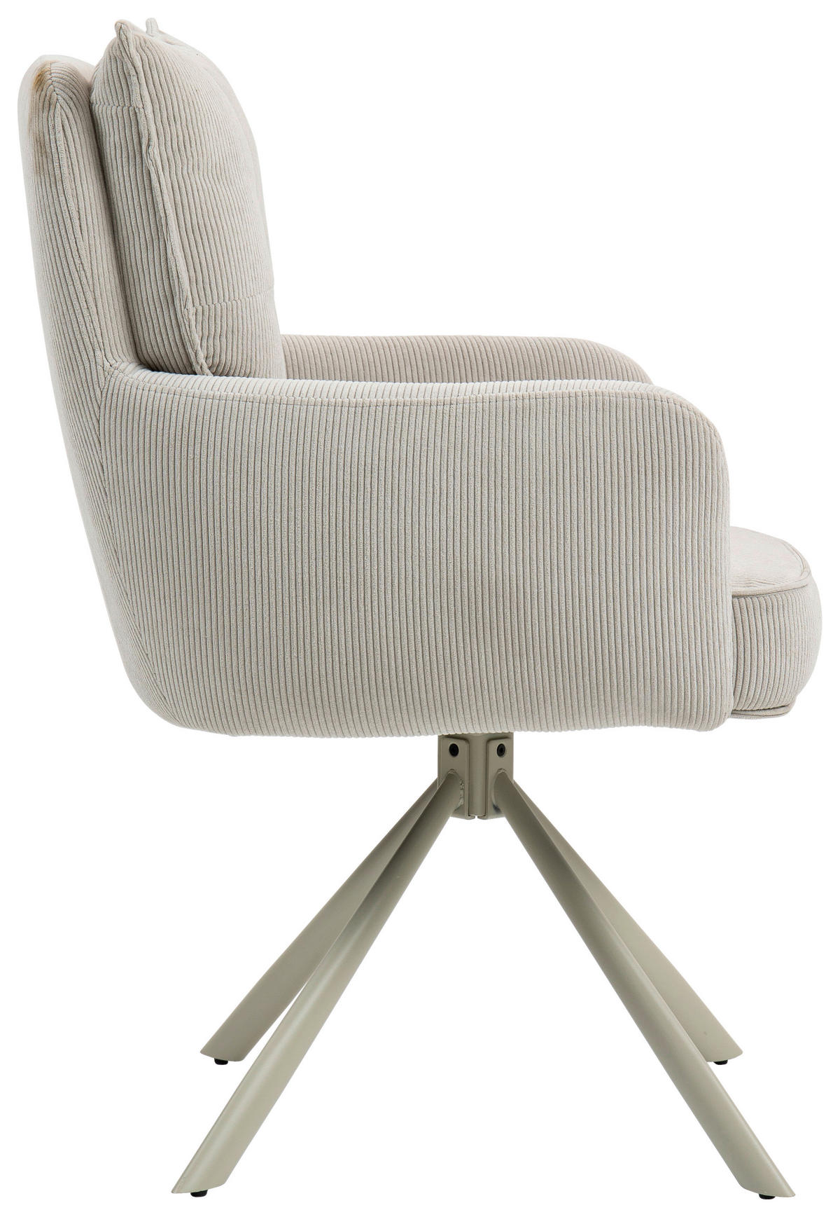 ARMLEHNSTUHL  in Feincord  - Beige, Design, Textil/Metall (61/95/67cm) - Novel