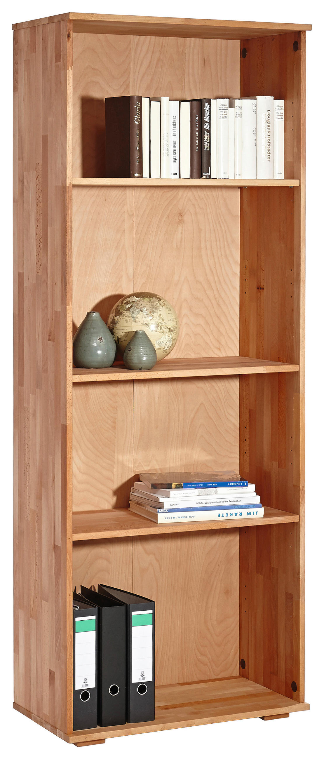AKTENREGAL Kernbuche massiv Kernbuche  - Buchefarben/Kernbuche, Design, Holz (73/189/38cm) - Carryhome