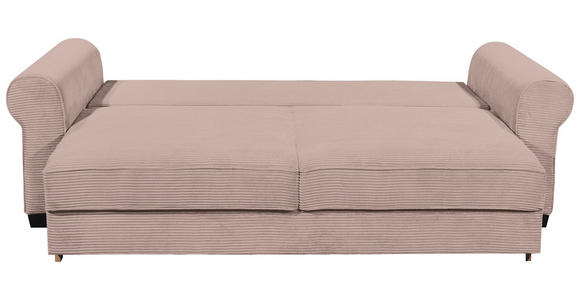 SCHLAFSOFA  mit Stoffauswahl, Liegefunktion, Rücken echt Cord Rosa  - Schwarz/Rosa, KONVENTIONELL, Kunststoff/Textil (250/95/125cm) - Hom`in