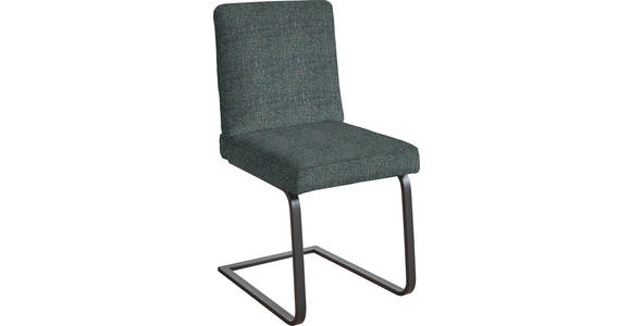 SCHWINGSTUHL in Stahl Flachgewebe - Türkis/Schwarz, Design, Textil/Metall (60/92/60cm) - Dieter Knoll