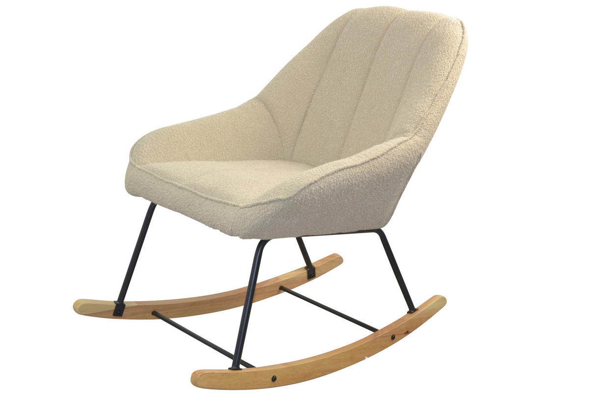 SESSEL Josi Teddystoff Beige    - Beige/Naturfarben, Design, Holz/Textil (70/100/90cm) - MID.YOU