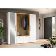 GARDEROBE  in 216/200/47 cm  - Weiß/Eiche Artisan, MODERN, Glas/Holzwerkstoff (216/200/47cm) - Voleo