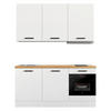 KÜCHENBLOCK 180 cm   in Weiß, Eichefarben  - Eichefarben/Schwarz, Basics, Holzwerkstoff/Metall (180cm) - Impuls