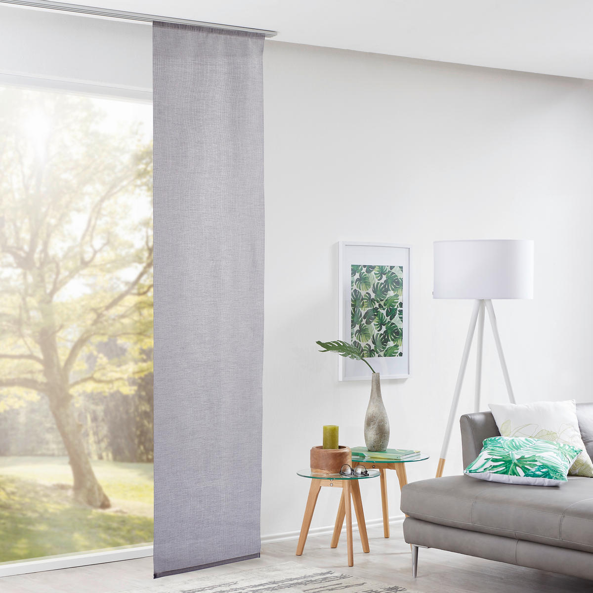 FLÄCHENVORHANG   transparent   60/245 cm  - Grau, Design, Textil (60/245cm) - Novel