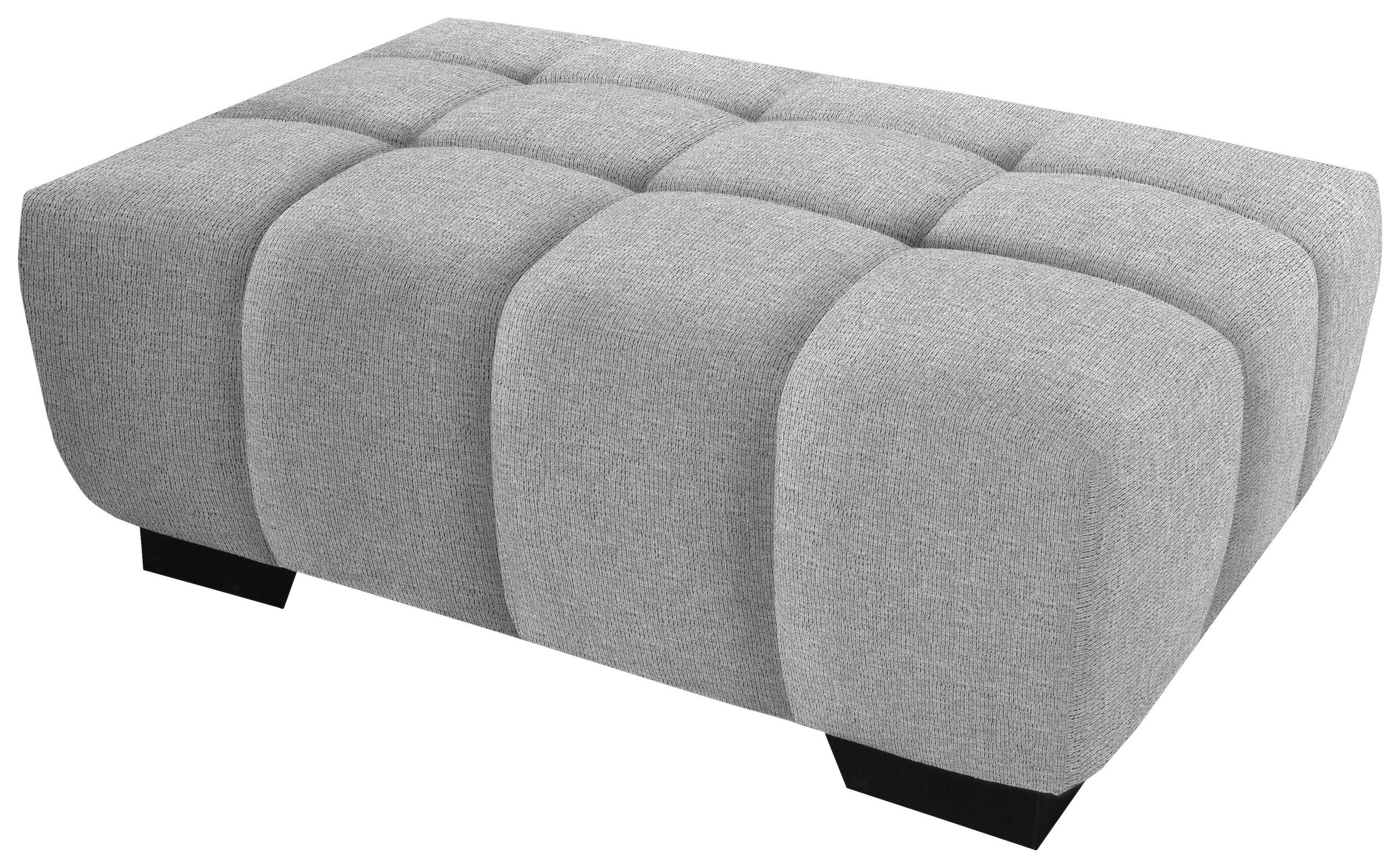 HOCKER in Textil Hellgrau  - Hellgrau/Schwarz, Konventionell, Textil/Metall (106/40/72cm) - Hom`in