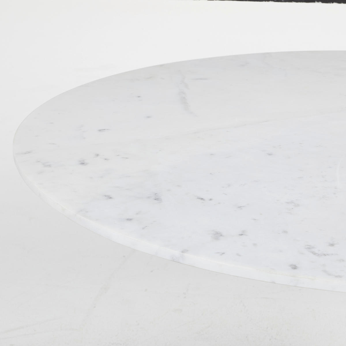 ÉTKEZŐASZTAL - fekete/fehér, Design, kő/fém (120/120/76cm) - Ambia Home
