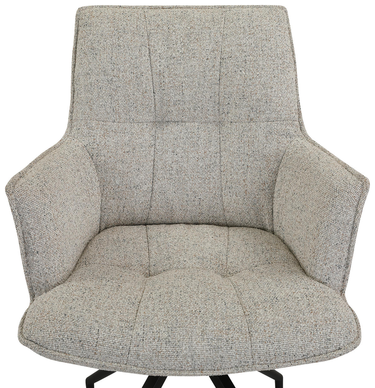 ARMLEHNSTUHL  Sitzfläche 360° drehbar, automatische Rückholfunktion Leinenoptik  Schwarz, Beige  - Beige/Schwarz, Design, Textil/Metall (59/89,5/63cm) - Novel