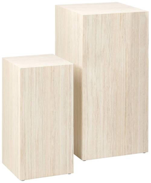BLUMENSÄULE Papier, Holzwerkstoff - Beige, Design, Papier/Holzwerkstoff (35/35/70cm) - Livetastic