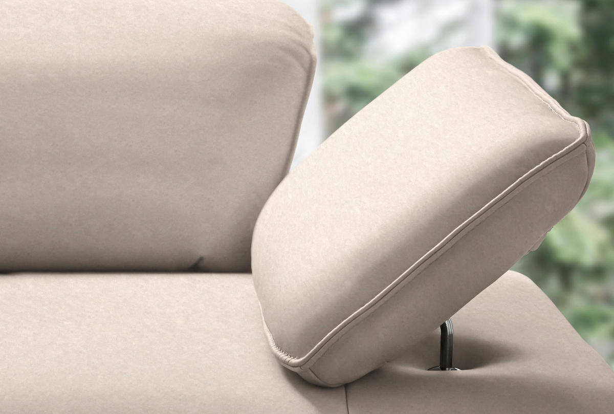 ECKSOFA Echtleder Beige  - Anthrazit/Beige, Design, Leder/Metall (230/290cm) - Johann Jakob