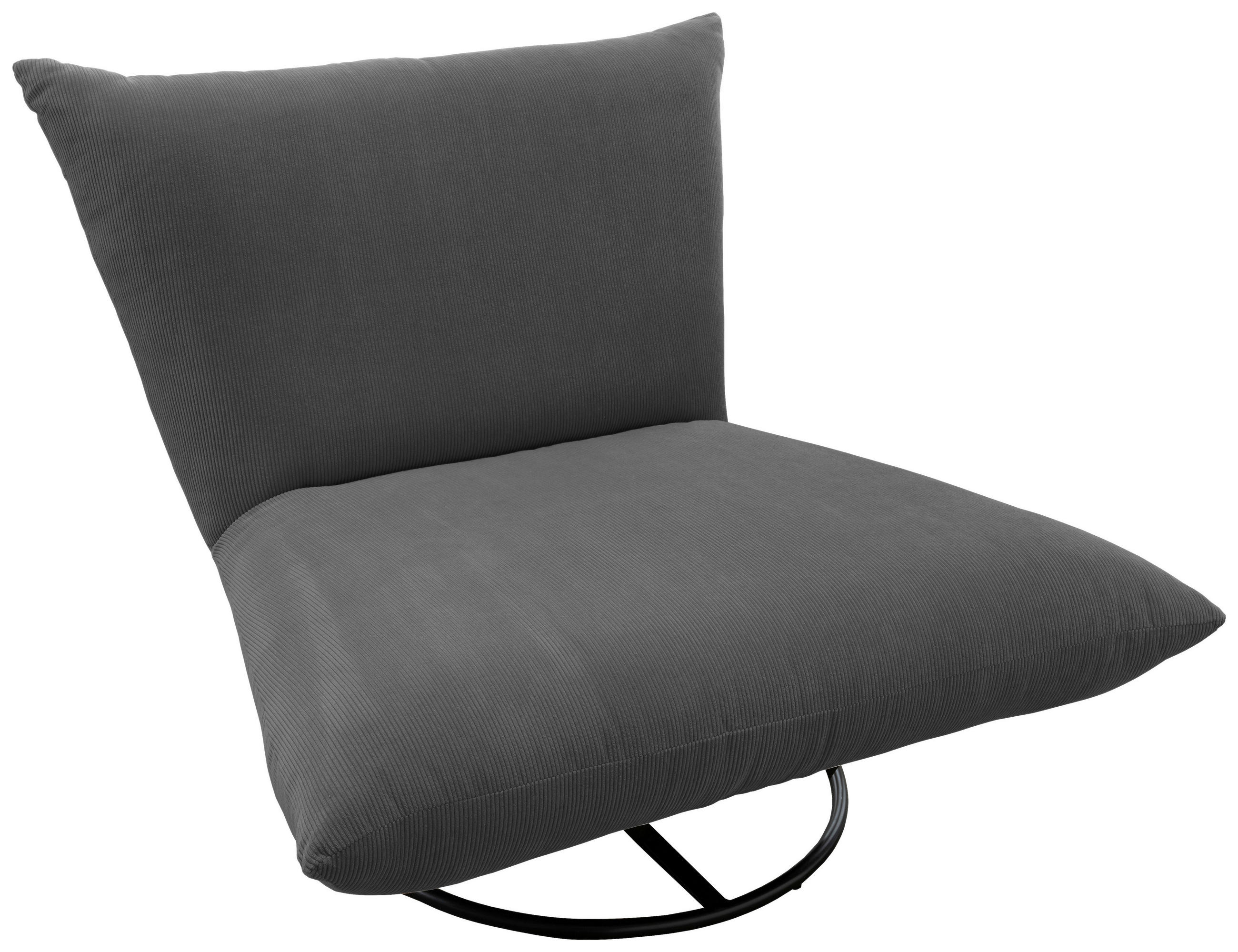 RELAXSESSEL Lesesessel Cord    - Schwarz/Grau, Design, Textil/Metall (100/78/96cm) - Livetastic