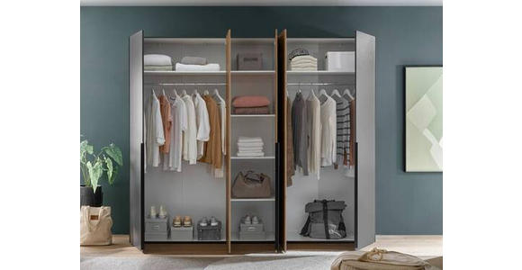 SCHLAFZIMMER 180/200 cm  in Graphitfarben, Eichefarben  - Eichefarben/Graphitfarben, KONVENTIONELL, Holzwerkstoff (180/200cm) - Carryhome