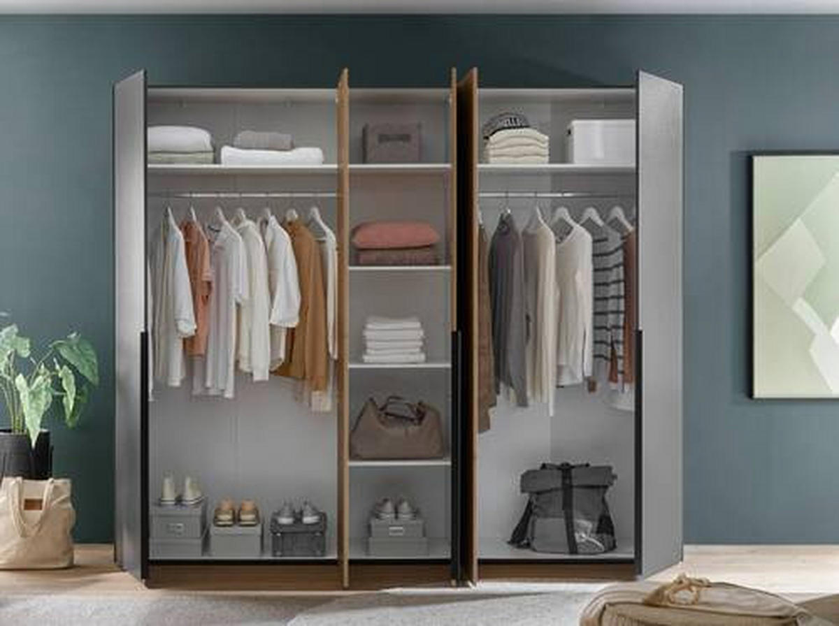 SCHLAFZIMMER 180/200 cm  in Graphitfarben, Eichefarben  - Eichefarben/Graphitfarben, KONVENTIONELL, Holzwerkstoff (180/200cm) - Carryhome