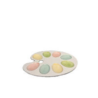 SERVIERTABLETT Keramik  - Blau/Gelb, LIFESTYLE, Keramik (30,2/22,4cm)