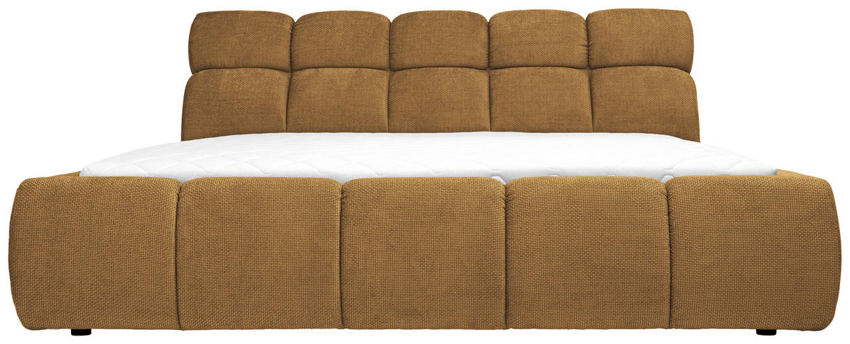 POLSTERBETT 160/200 cm  in Currygelb  - Currygelb/Schwarz, Design, Kunststoff/Textil (160/200cm) - Esposa