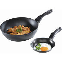 PFANNENSET Aluminium 2-teilig  - Schwarz, Basics, Metall - Ballarini